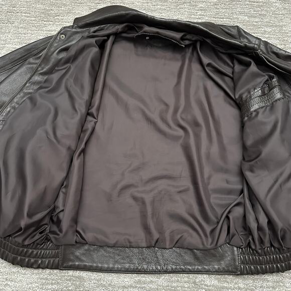 MR Florence Italy Jacket Mens 50 Brown Leather Bomber Made In Italy Full Zip - Picture 5 of 16